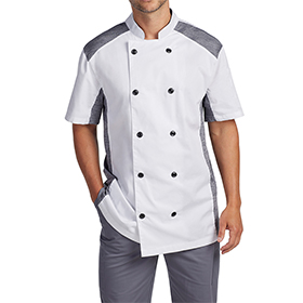 Unisex Slim short Sleeve Quick Cool Stretch Chef Coat: CW-CW5630