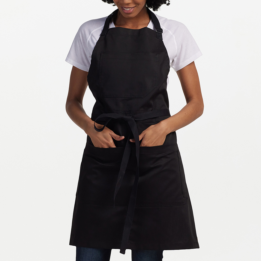 Essentials Unisex Multi Pocket Bib Apron: CW-CW1646V4