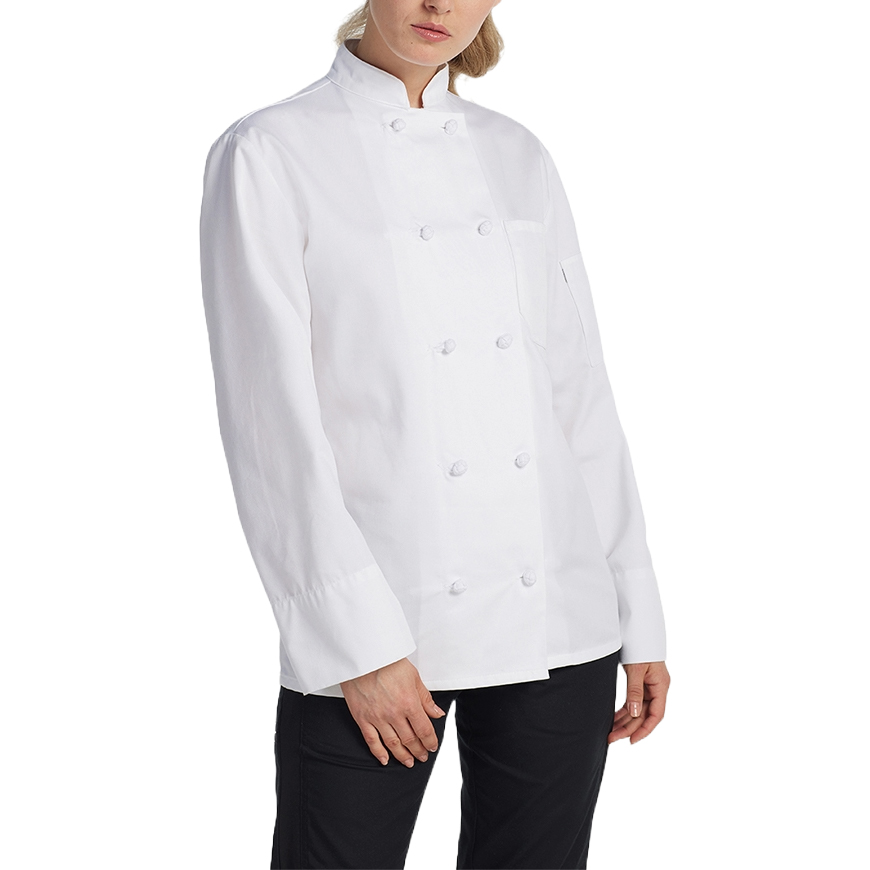 Unisex Classic Long Sleeve Essential Cloth Knot Chef Coat: CW-CW4400V3