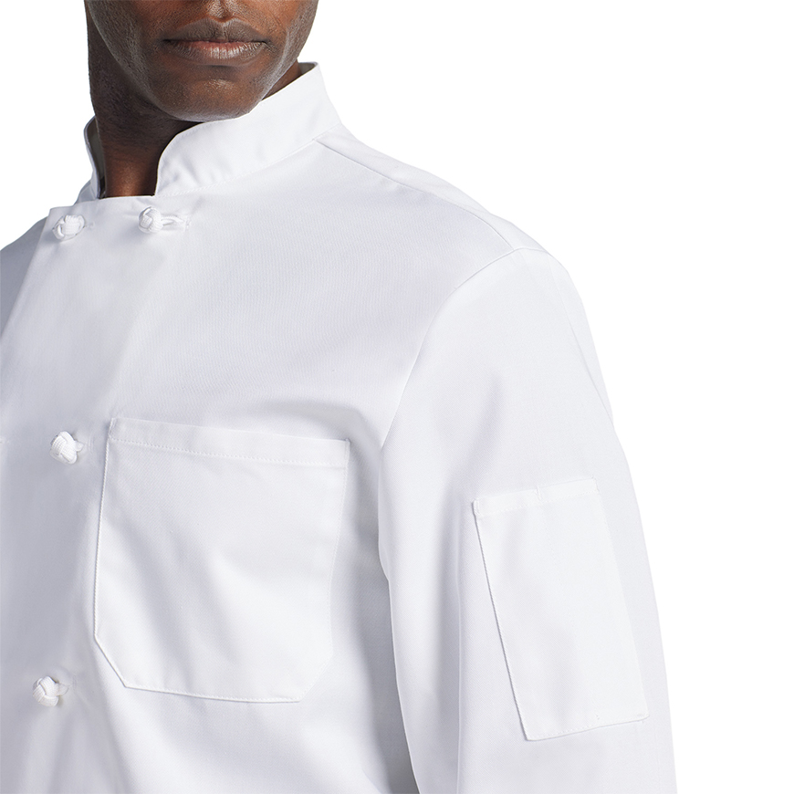 Unisex Classic Long Sleeve Essential Cloth Knot Chef Coat: CW-CW4400V4