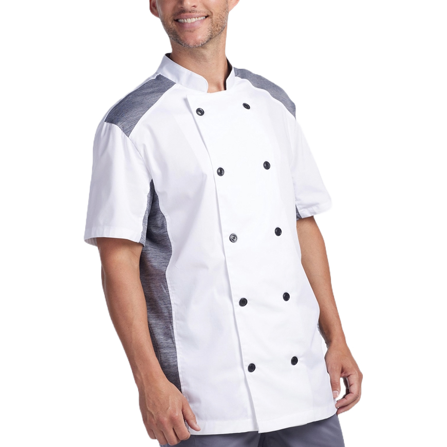 Unisex Slim short Sleeve Quick Cool Stretch Chef Coat: CW-CW5630V3