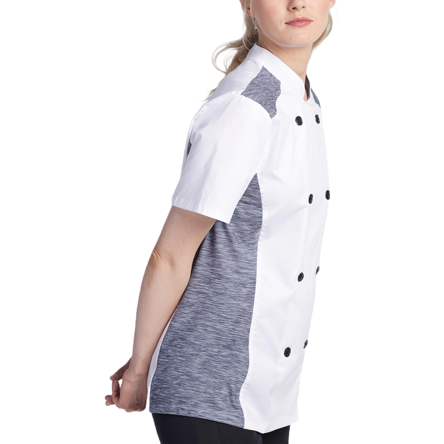 Womens Slim Short Sleeve Quick Cool Stretch Chef Coat: CW-CW5631V3